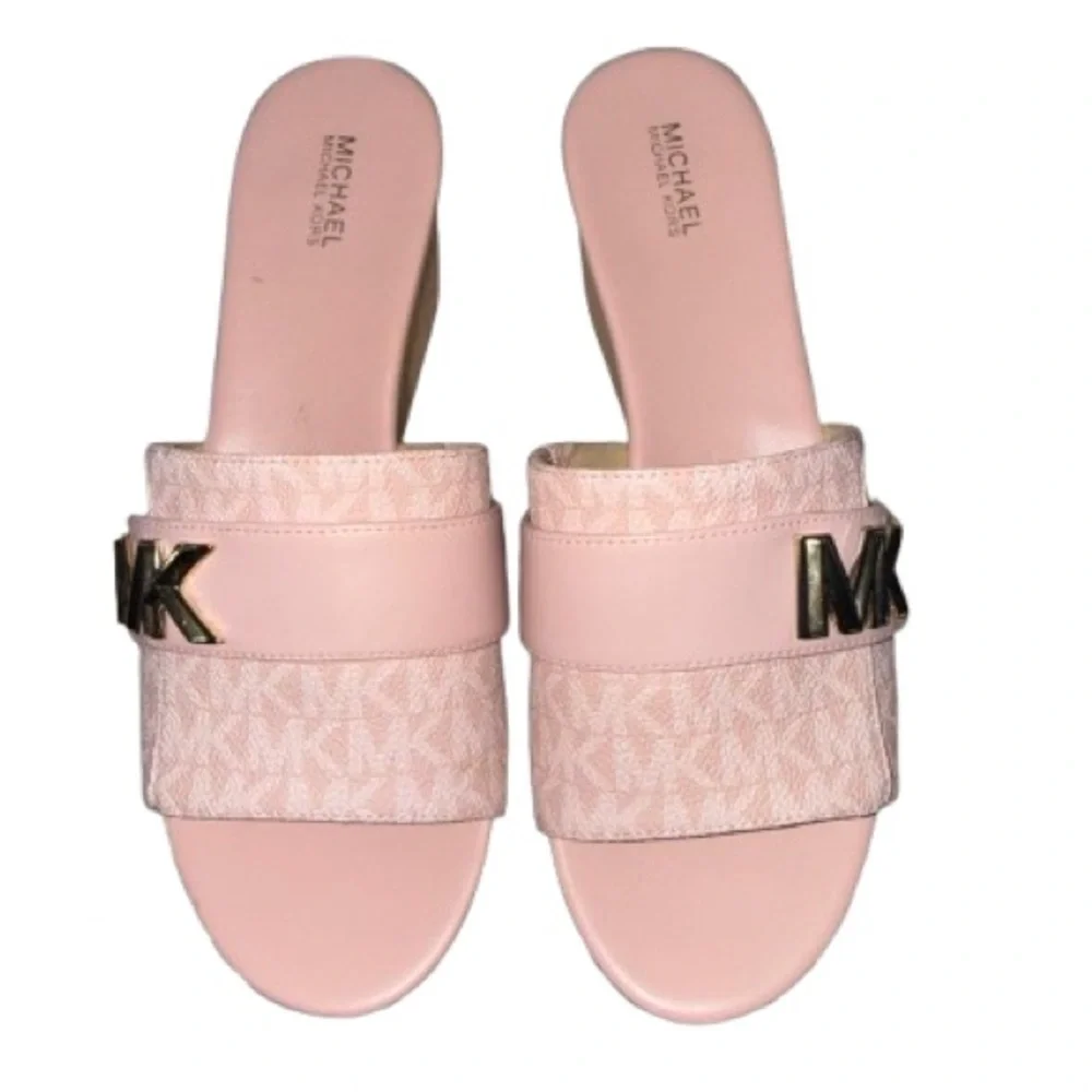 Michael Kors Blush Pink Wedge Sandals - Picture 2 of 4